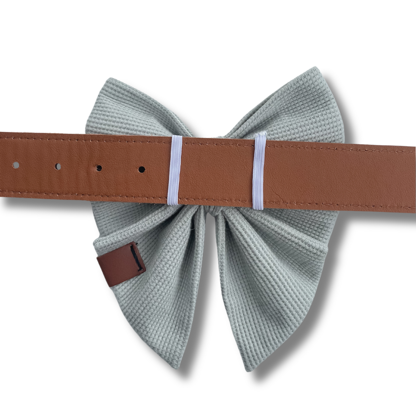 Sage Waffle Knit Dog Bow