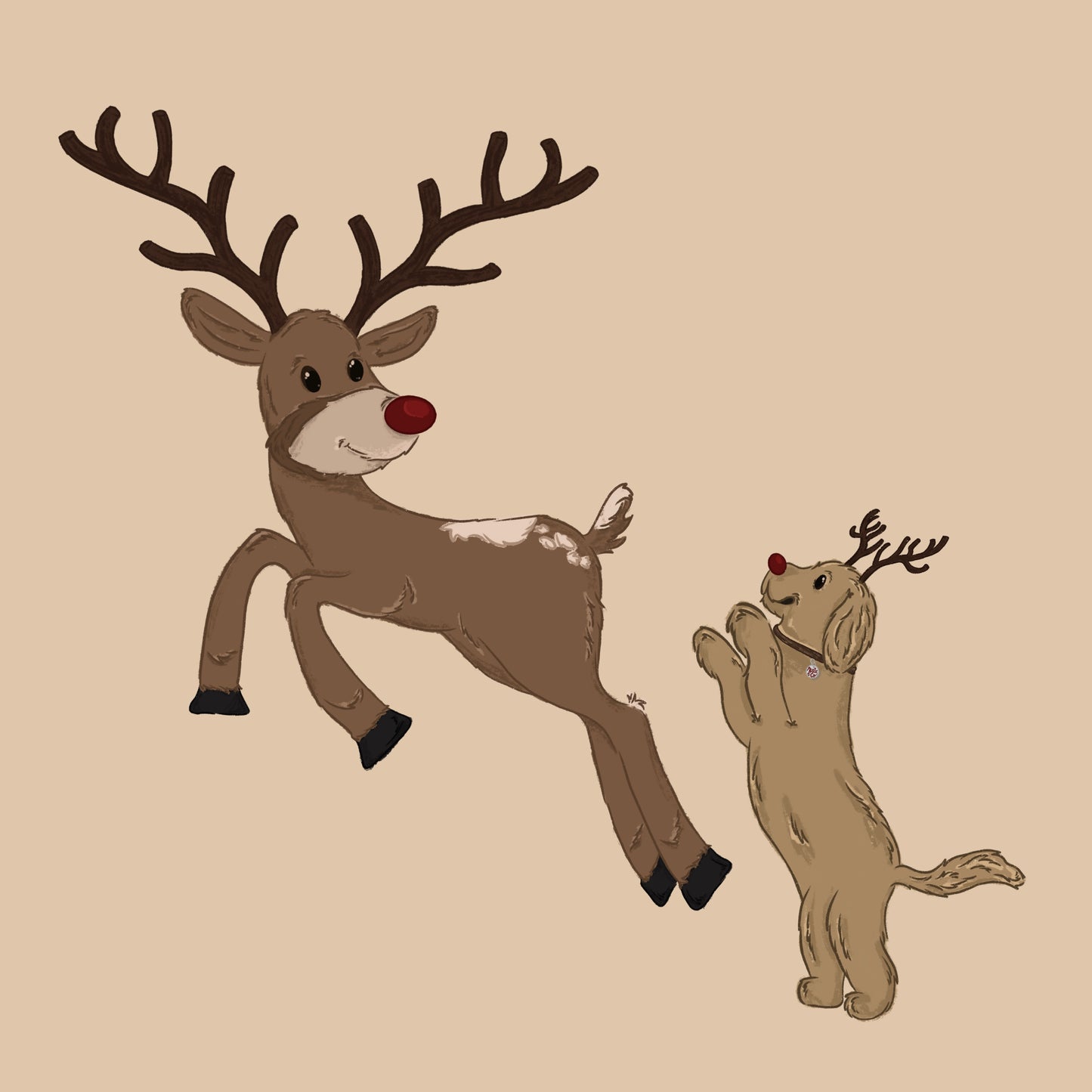 Jingle Paws Hoodie - Olive