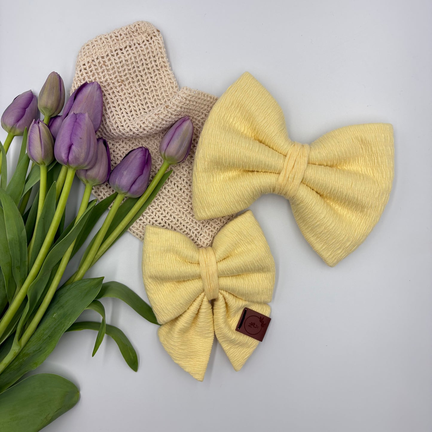 Butter Yellow Dog Bow