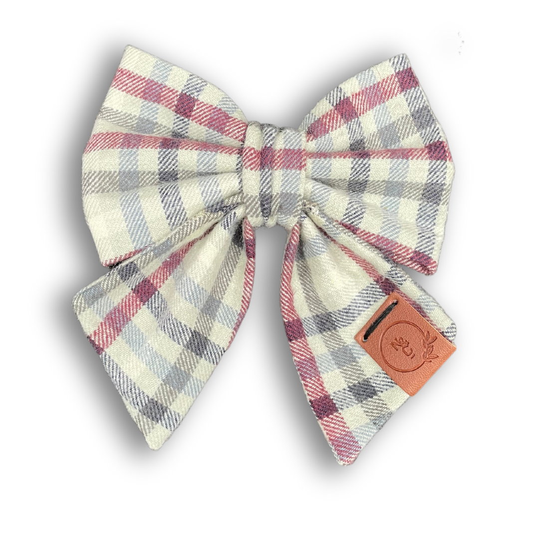 Christmas Plaid Dog Bow