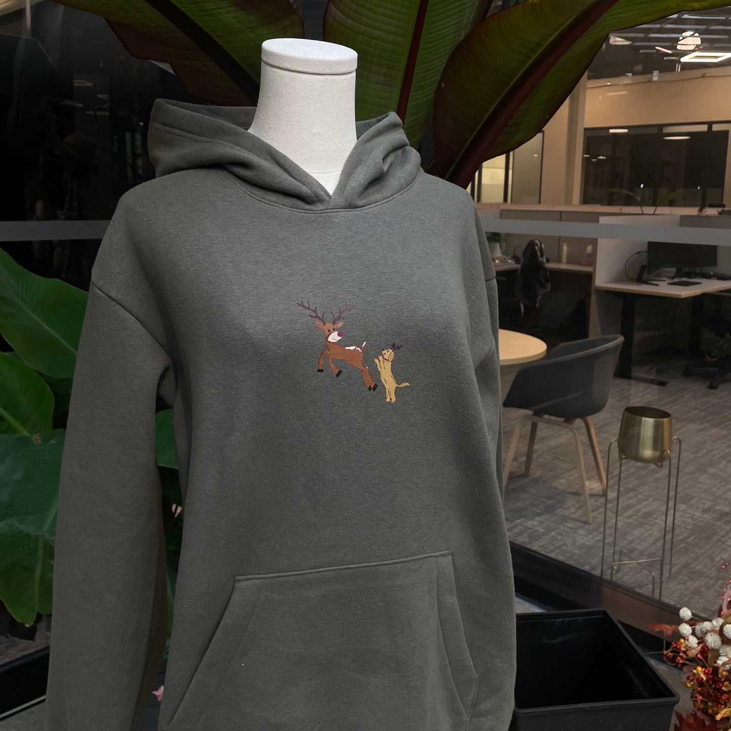 Jingle Paws Hoodie - Olive