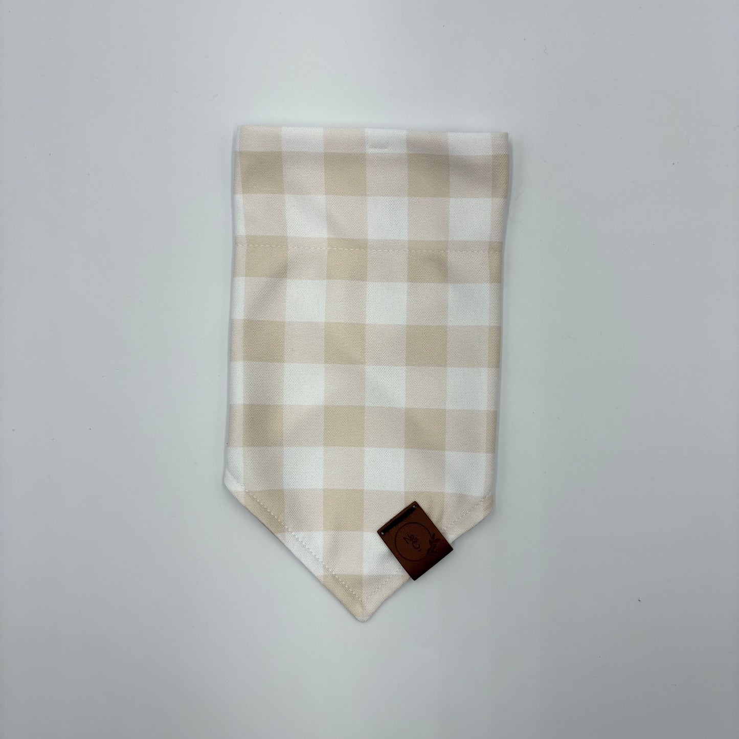 Neutral Gingham Dog Bandana