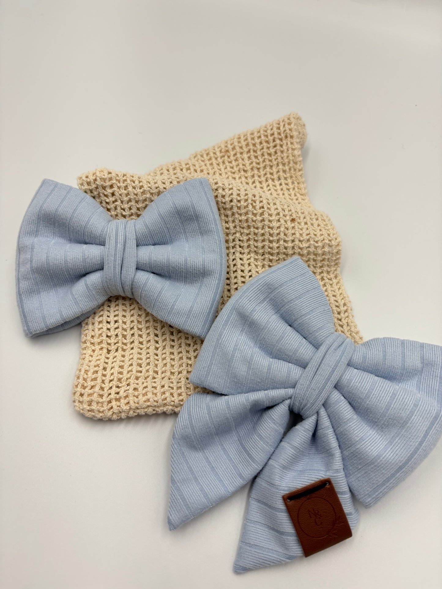 Sky Blue Dog Bow
