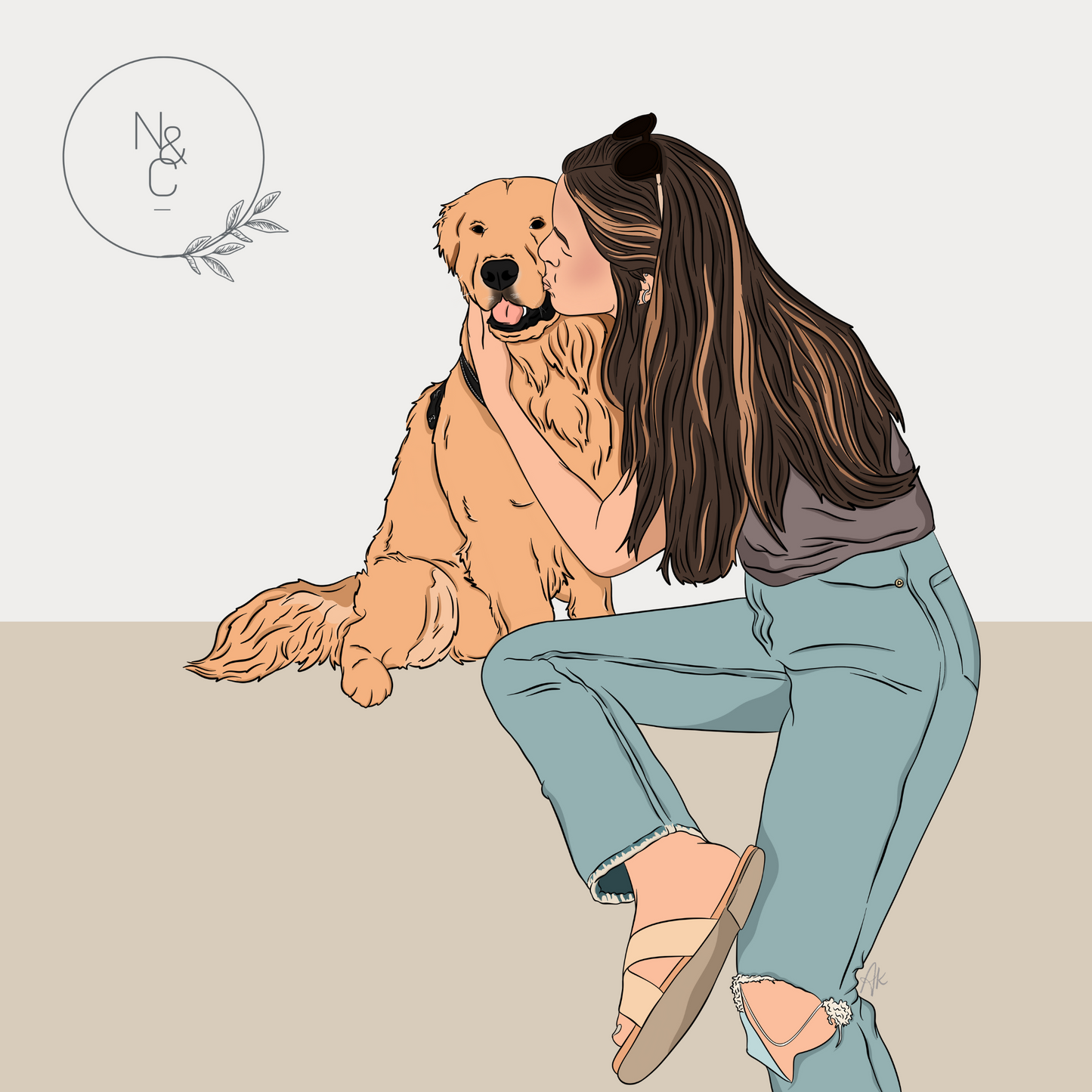 Human AND Pet Digital Portraits *digital product*