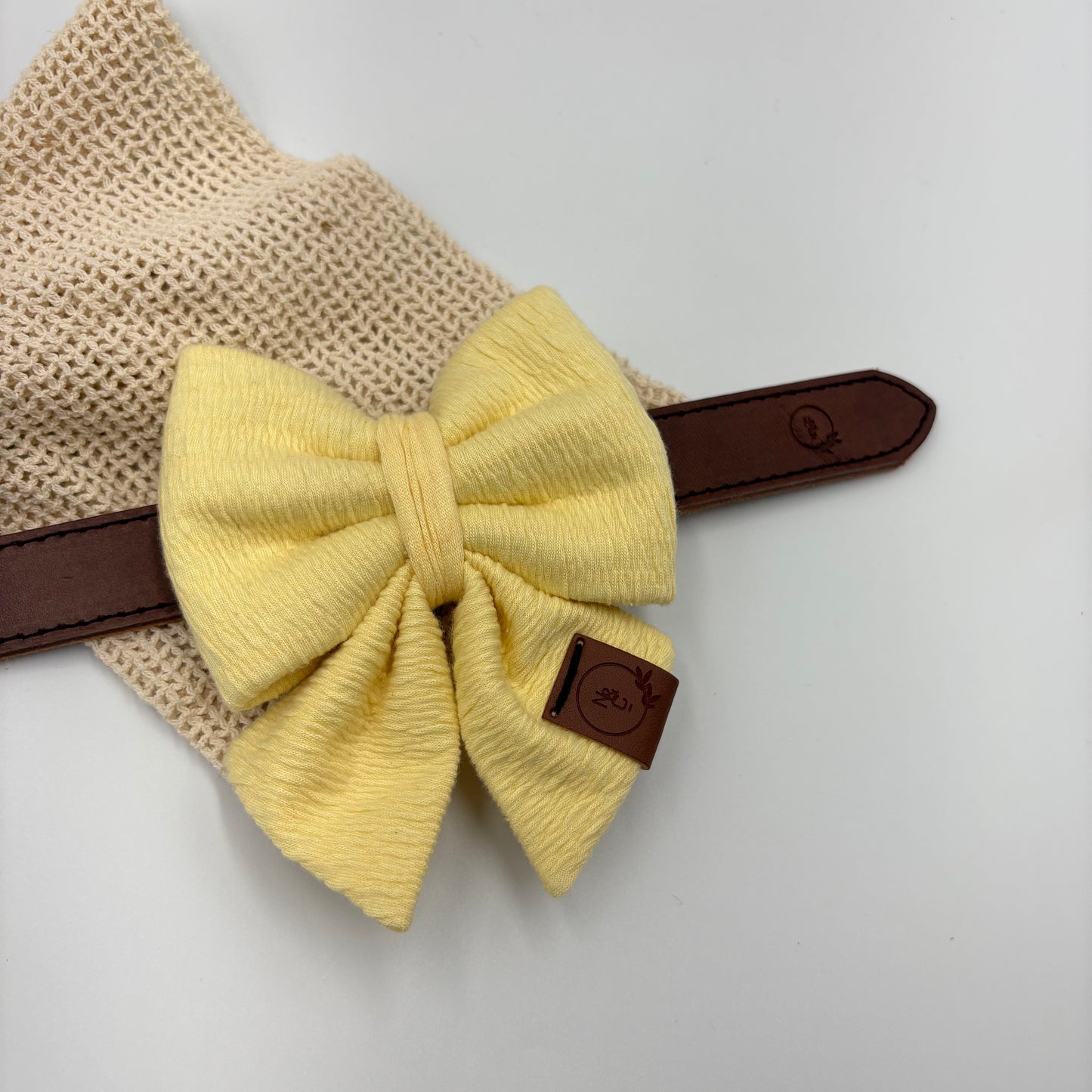 Butter Yellow Dog Bow