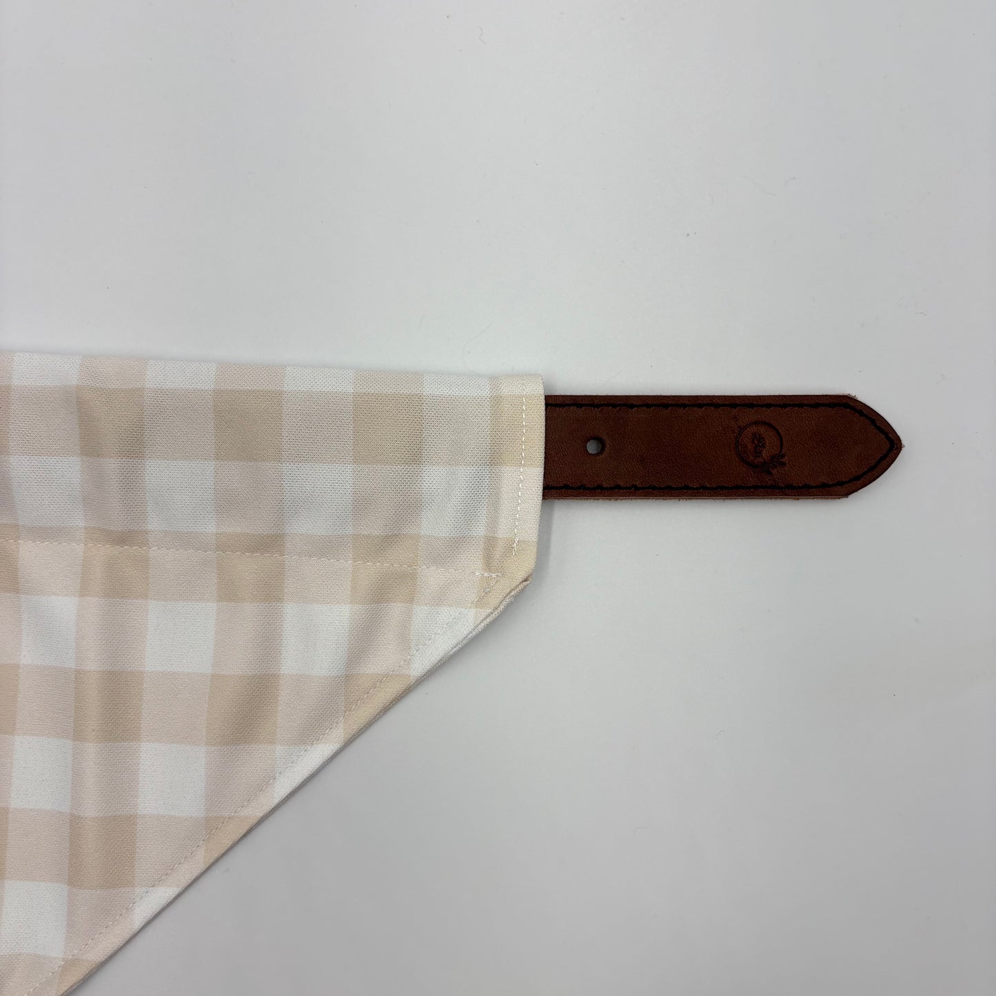 Neutral Gingham Dog Bandana