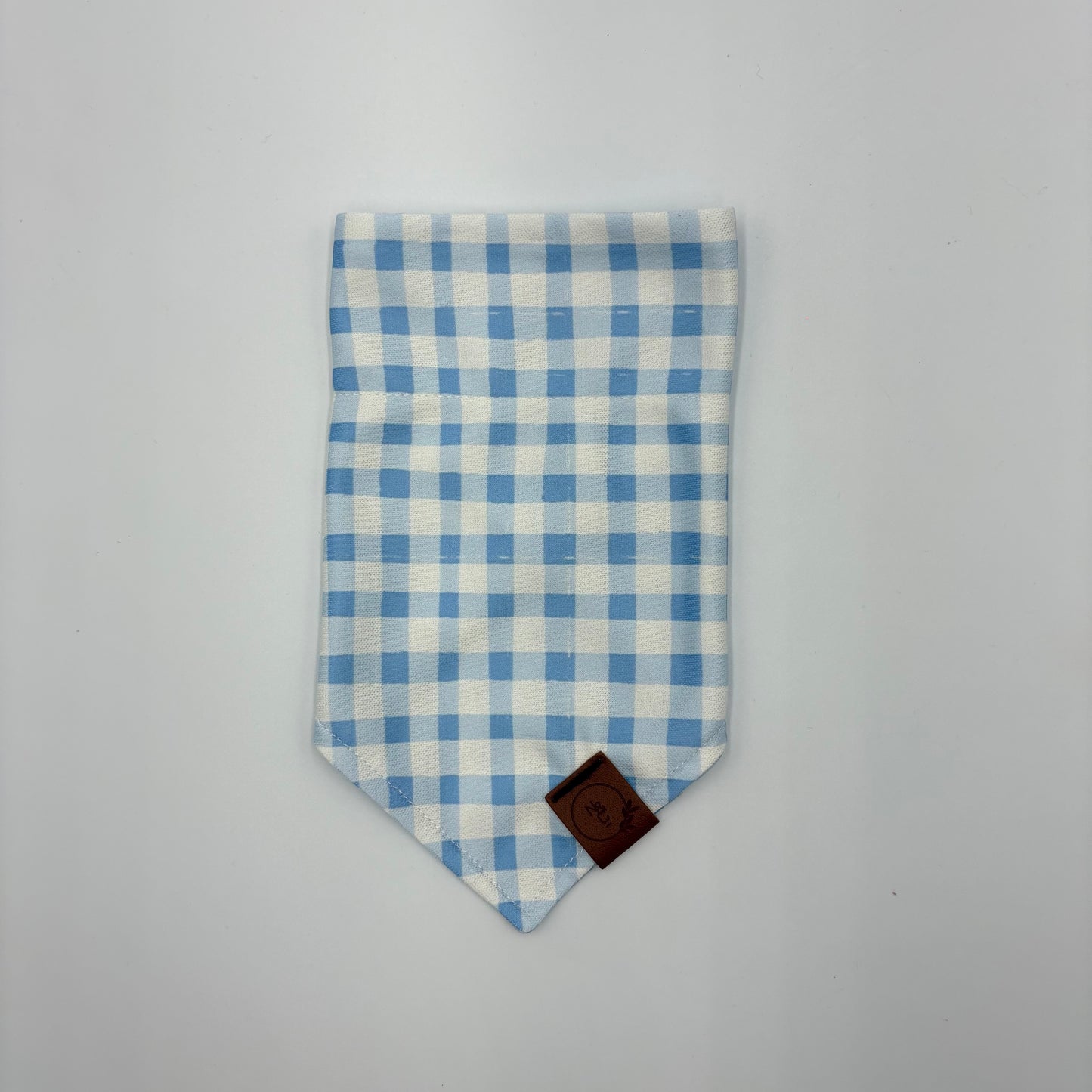 Blue Gingham Dog Bandana