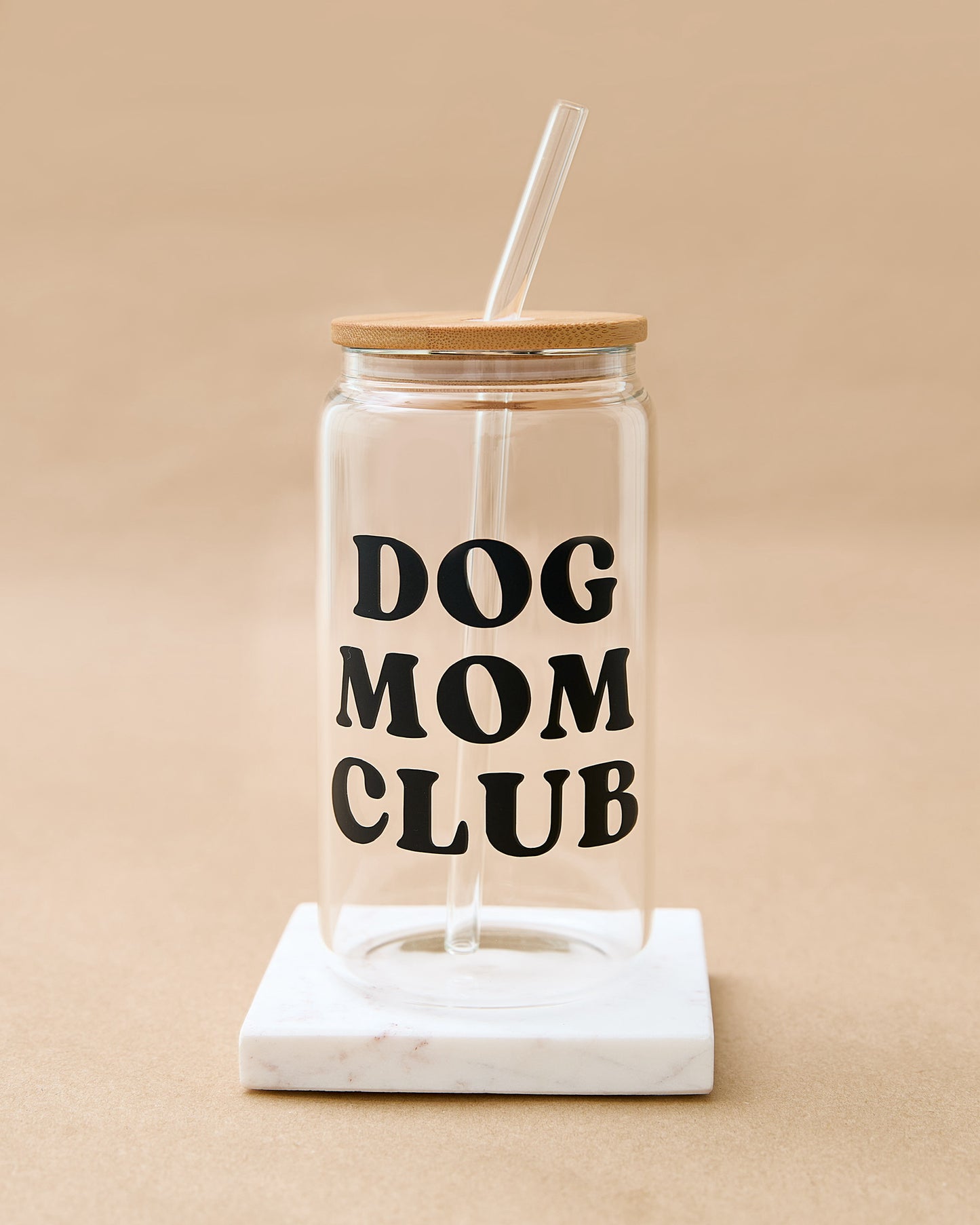 Dog Mom Club 16oz Glass Cup