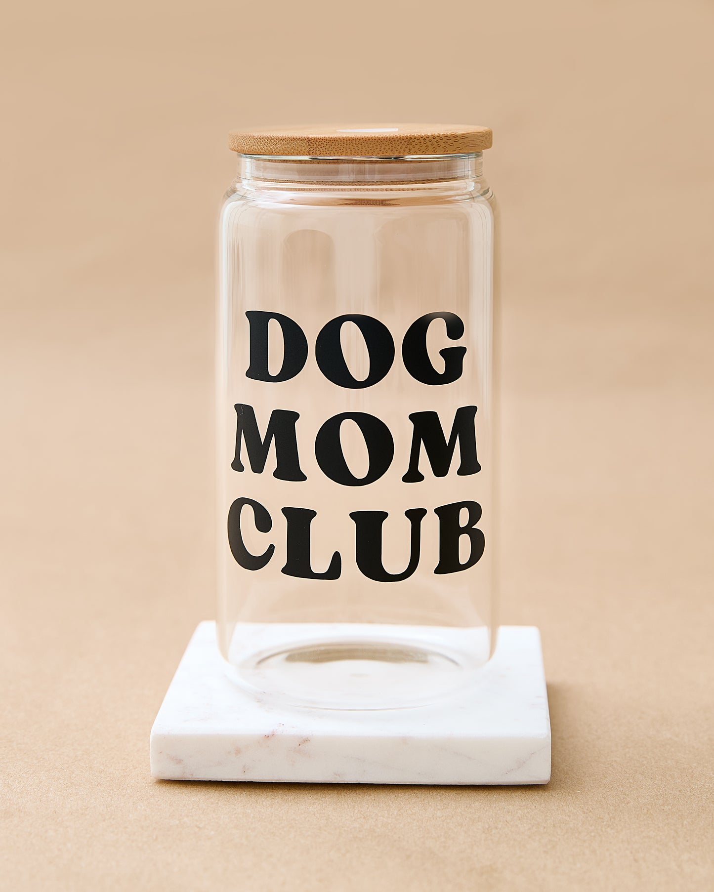 Dog Mom Club 16oz Glass Cup