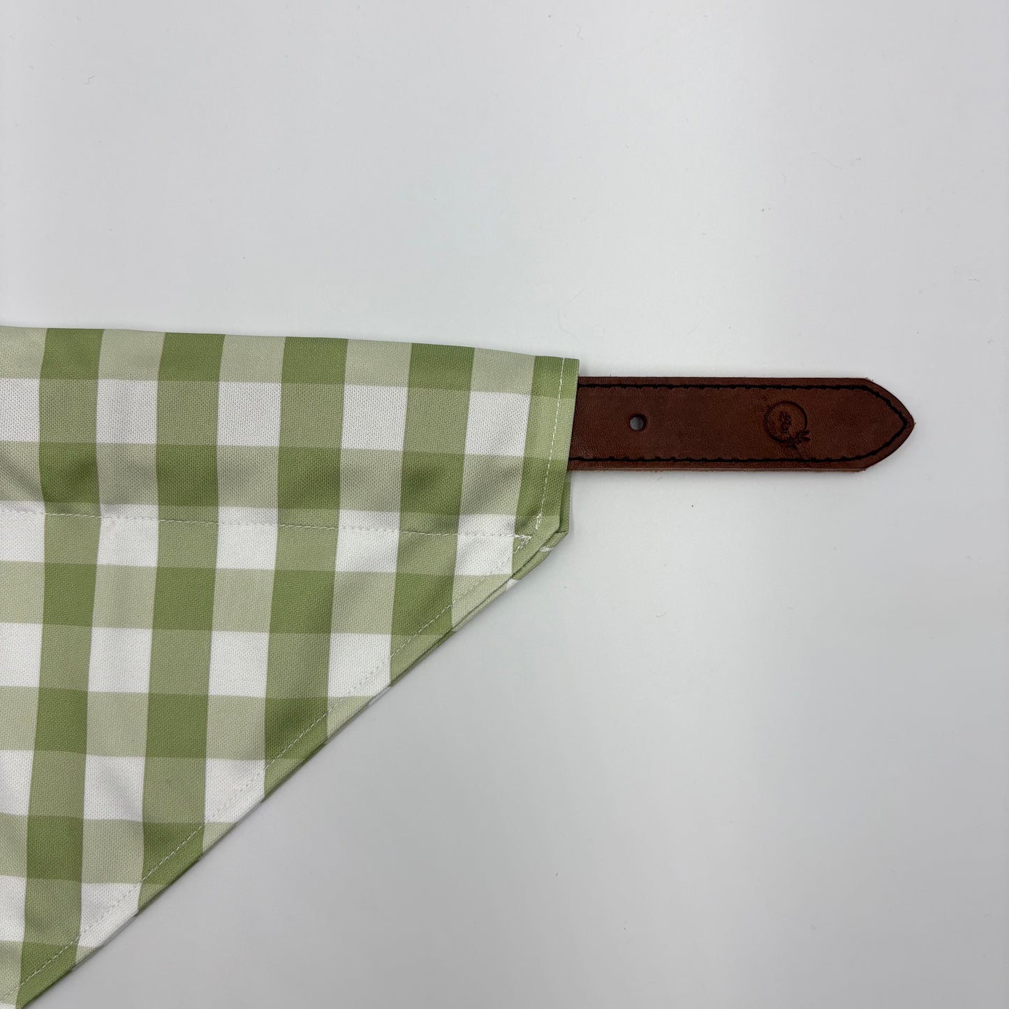 Green Gingham Dog Bandana