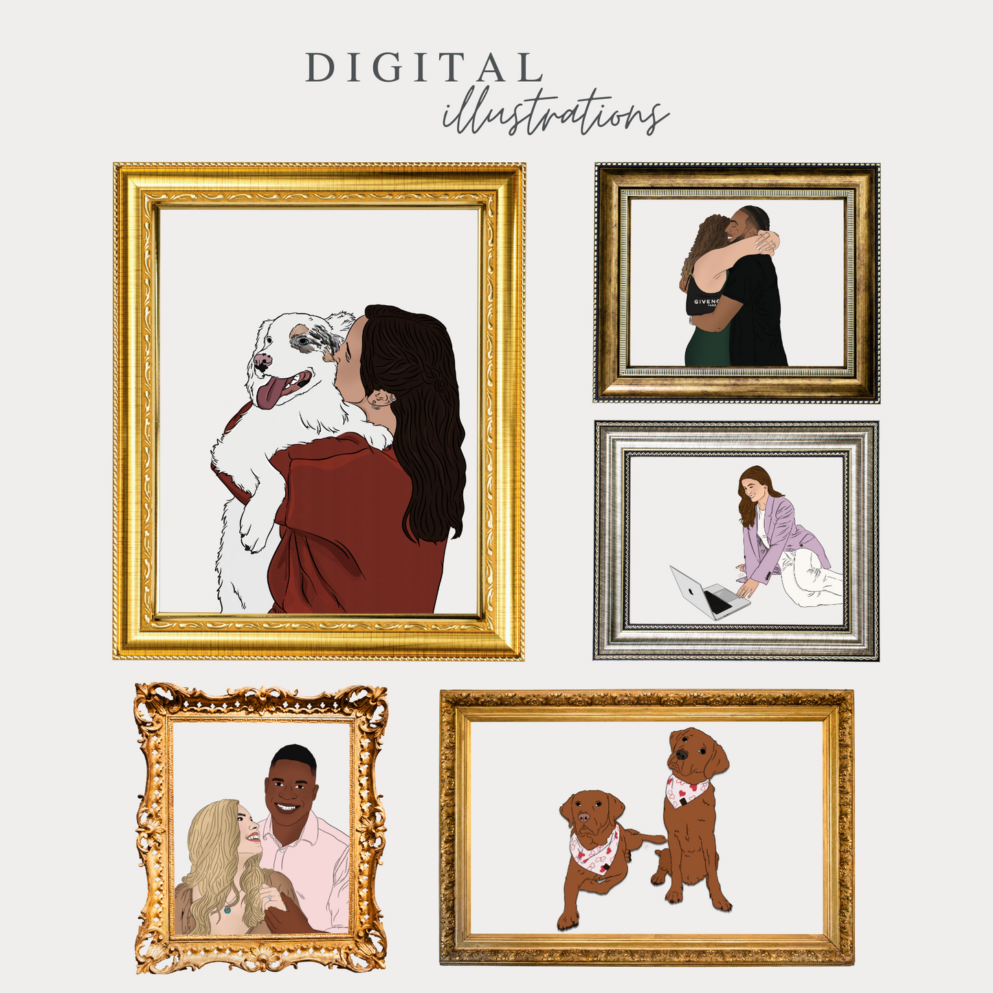 Human AND Pet Digital Portraits *digital product*