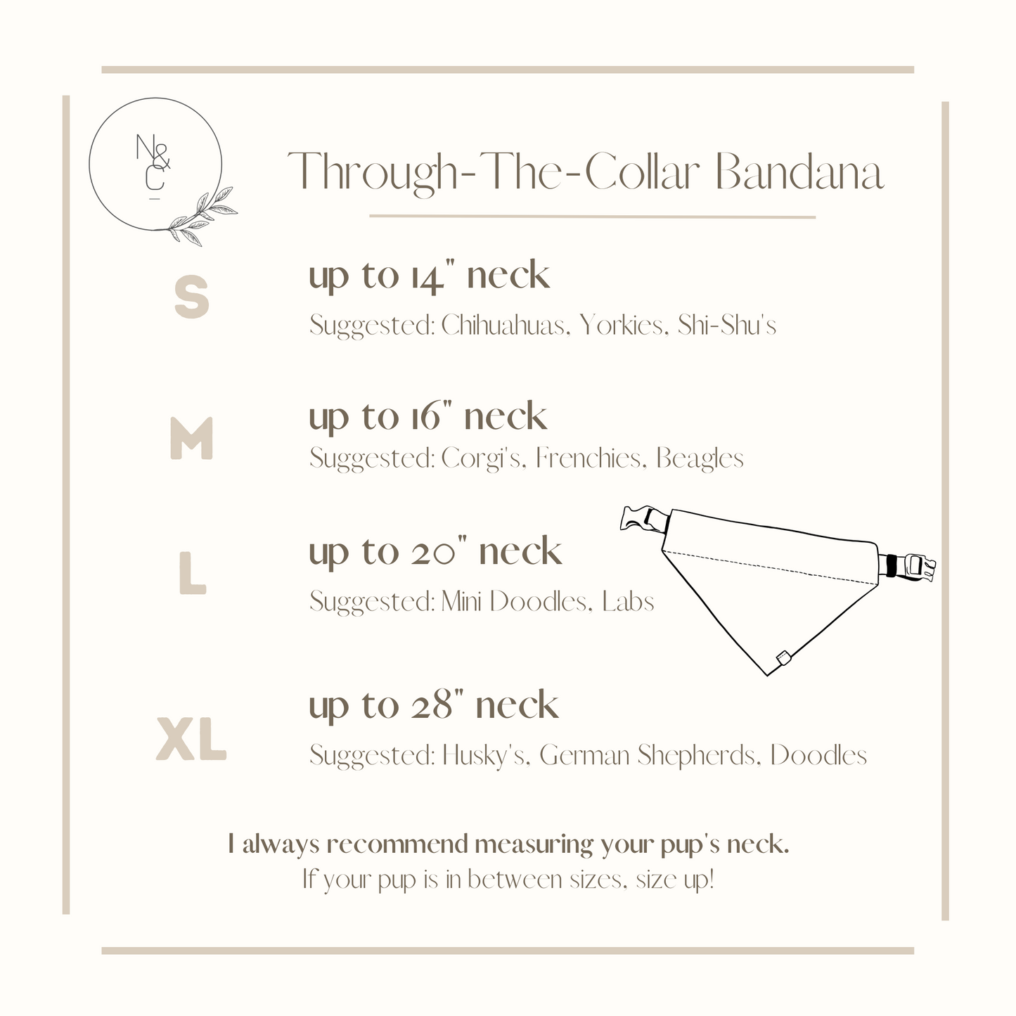 Neutral Gingham Dog Bandana