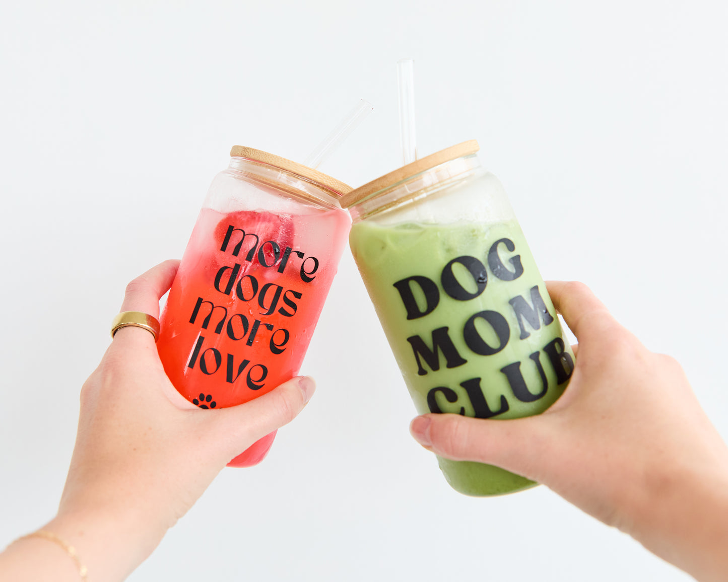 More Dogs More Love 16oz Glass Cup