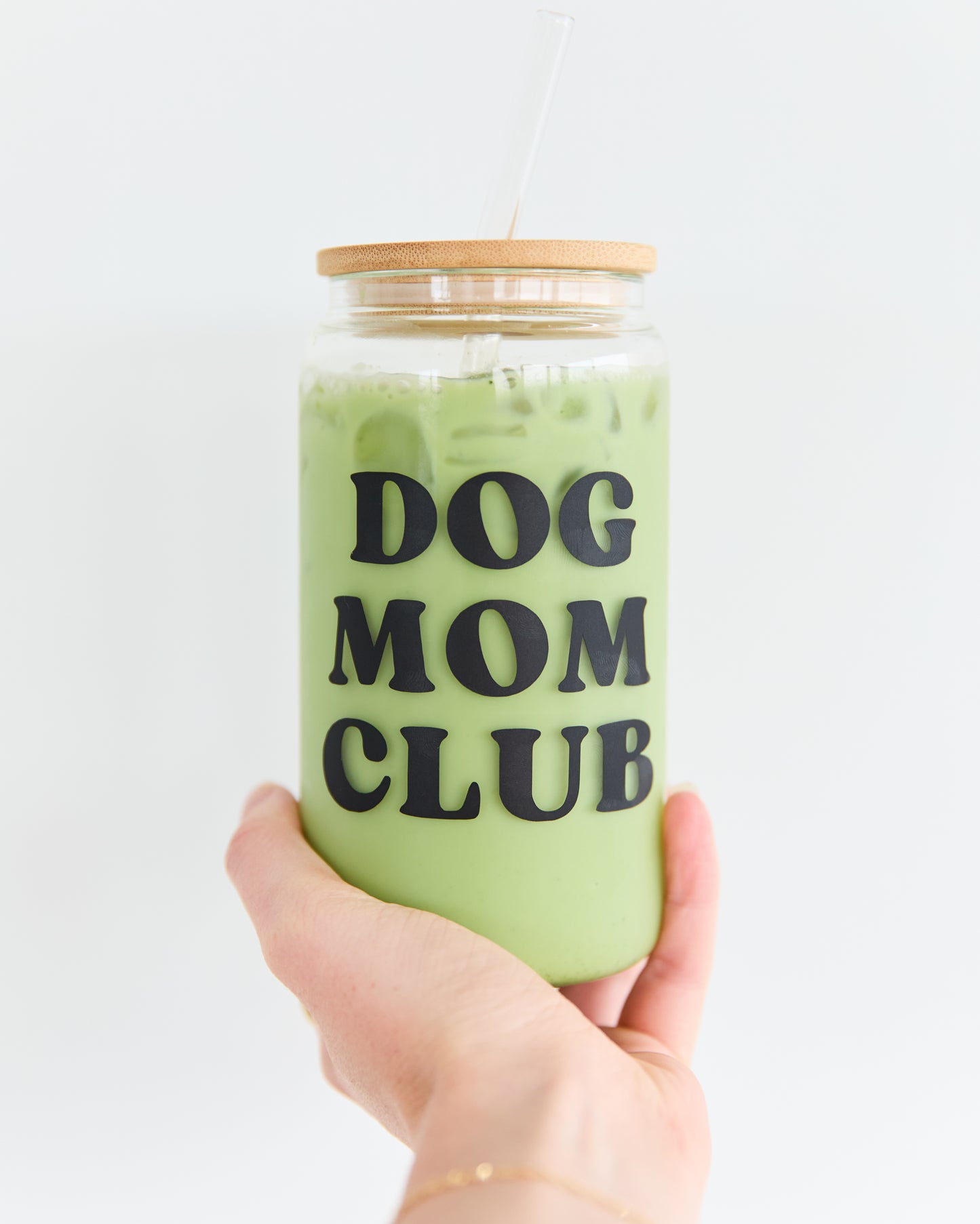 Dog Mom Club 16oz Glass Cup