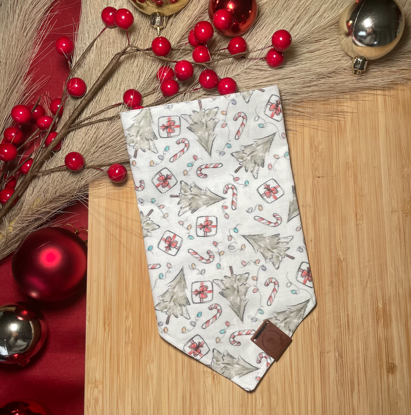 Trees + Presents Dog Bandana