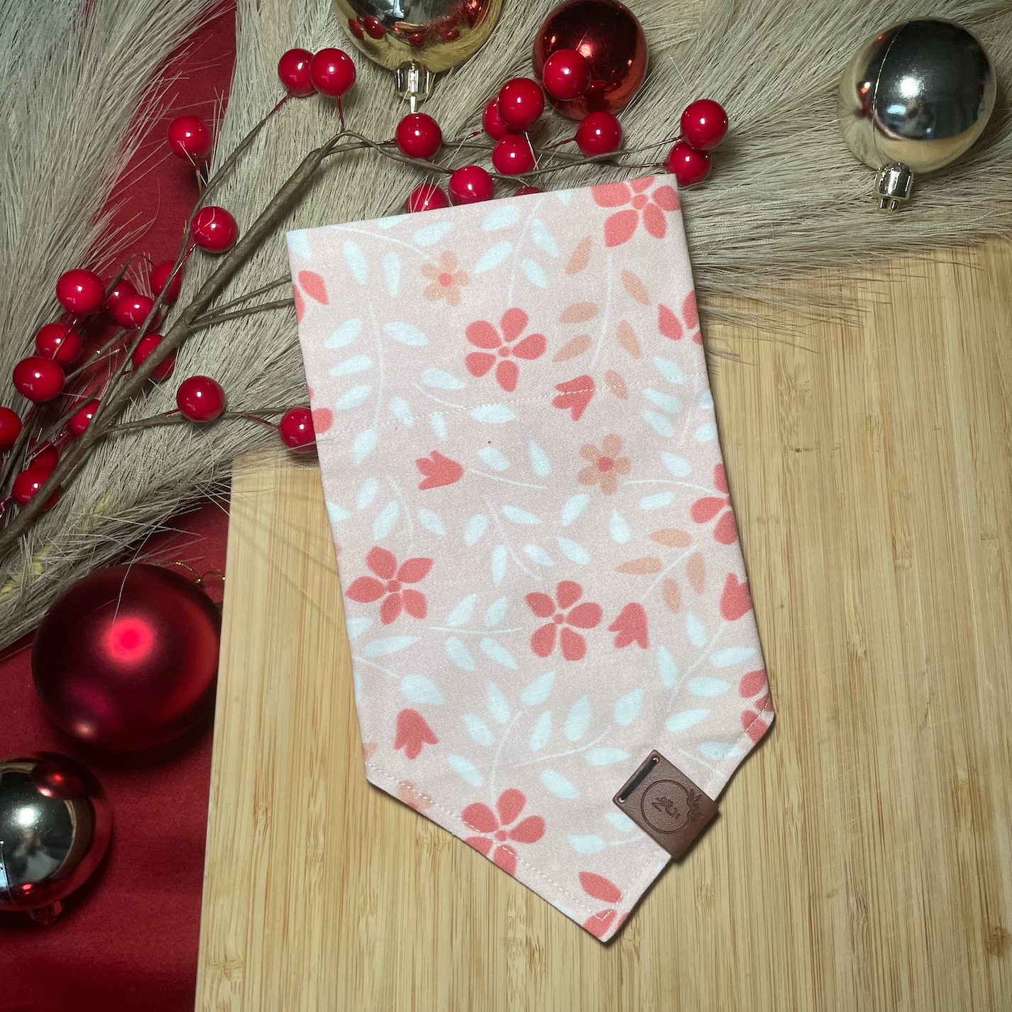 Pink Christmas Dog Bandana