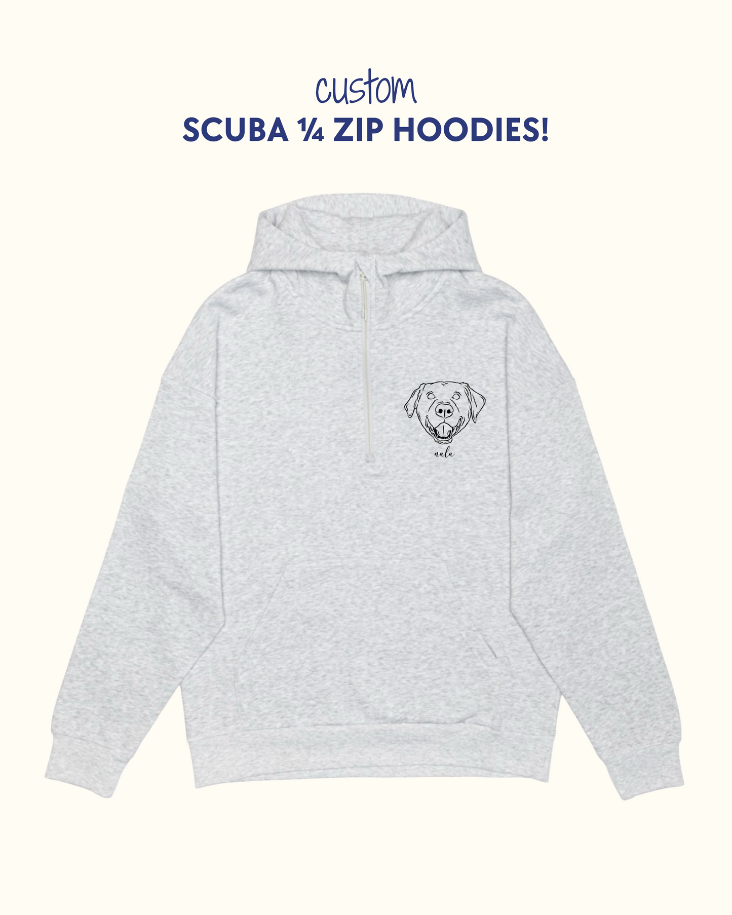 Custom Pet Scuba 1/4 Zip Hoodie