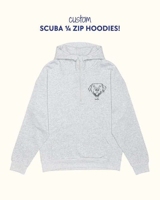 Custom Pet Scuba 1/4 Zip Hoodie