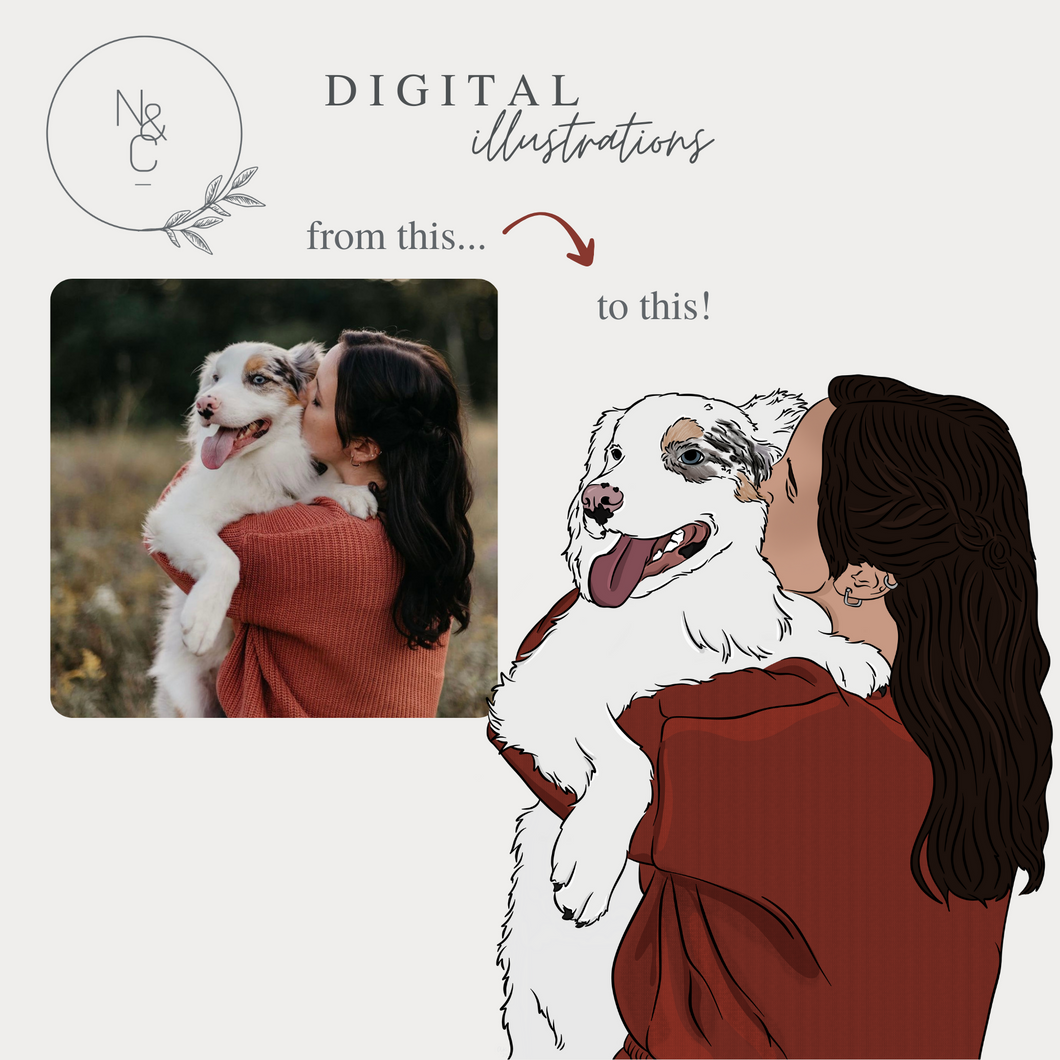 Human AND Pet Digital Portraits *digital product*