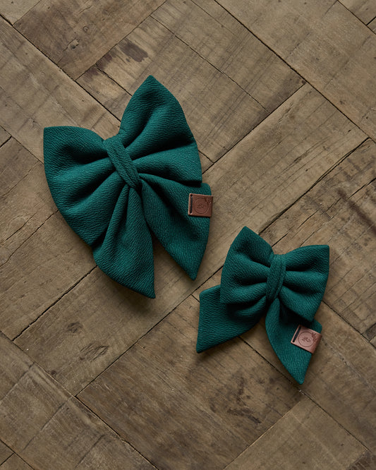 Forest Green Dog Bow
